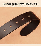 Genuine Leather For Men's Buckle Jeans Cowskin Casual Belts Cowboy Waistband Designer Mart Lion   