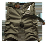 Pockets Cargo Shorts Men's Summer Straight Fit Casual Cotton Shorts Men's Outdoor Running Classic Shorts
