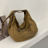 Large-capacity bag women textured commuter tote bag simple class canvas shoulder bag Mart Lion   