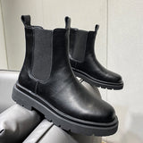 Men Shoes Vintage Classic Male Quality Leather Ankle Boots Autumn Winter Genuine Leather Chelsea Boots - MartLion