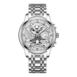 Men's Watch Stainless Steel Quartz Wristwatch Clock Men Casual waterproof watches  reloj mujer Mart Lion Silver  