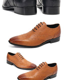 Summer Man Square toe leather Shoes Genuine Leather Manual Oxford ventilation Formal Gentleman Wedding Mart Lion   