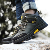 Winter Hiking Shoes Men's Outdoor Mountain Snow Boots  Anti-collision Leather Sneakers Waterproof Keep Warm Casual Boot Mart Lion   