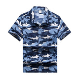 Aloha Hawaiian Shirt Men's Clothes Summer Camisa Havaiana Coconut Tree Printed Short Sleeve Men's Beach Wear Mart Lion 19 camo blue Asian 2XL for 80KG 