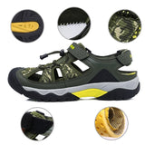 Men's Sandals Breathable Beach Hiking Shoes Thick Sole Closed Toe Aqua Shoes Casual for Fishing