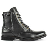 Men Boots Autumn Exquisite Zip Ankle Handmade Round Toe Low Heel Males Shoes Leather Concise Leisure Design Mart Lion   