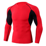 Men's Bodybuilding Sport T-shirt Quick Dry Running Shirt Long Sleeve Compression Top Gym Fitness Tight Rashgard Mart Lion TC-91 L 