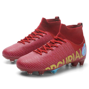  Men's Football Boots Professional Society Soccer Cleats High Ankle Futsal Shoes For Kids Training Sneakers Mart Lion - Mart Lion