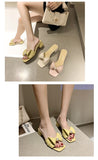 Women Sands Summer Korean Style Bowknot Slip-on Chunky Heel Simple Temperament Mid Heel Comfort Shoes Mart Lion   