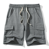 Men's Cargo Shorts Cotton Overalls Sweatshorts Casual Multi-pocket Breathable Sports Shorts Men's Running Jogger Loose Short Pants Mart Lion Dark Gray S China