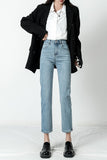 Women's Jeans Vintage Mid Waist Loose Business Office Elegant Lady Pants Full Length Mom Jean Denim Vaqueros Mujer Mart Lion   