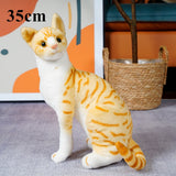 4 Colors 31cm INS Like Real Prone Cat Plush Doll Stuffed Pure Colors Grey White Yellow Kitten Toy Pets Animal Kids Gift Mart Lion 35cm sit orange  