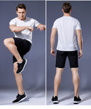 Multicolor Quick Dry Short Sleeve Sport T Shirt Gym Jerseys Fitness Shirt Trainer Running Men's Breathable Sportswear Mart Lion   