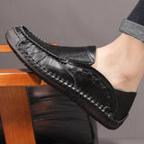 Casual Men's Shoes Genuine Leather Handmade Loafers Moccasins Slip on Driving Mart Lion   