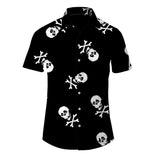 Skull Hawaiian Shirt Oversized Men's 3d Print Beach Shirt Short Sleeve Button Casual Oversized Summer Shirt Mart Lion CSHZY-20220616-4 European size L 
