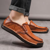 Men Handmade Shoes Genuine Leather Casual Outdoor Soft Homme Classic Ankle Non-slip Flats Trend Mart Lion   