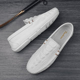Men's Shoes Luxury Loafers Mocasines Flats Sneakers White Leather Mart Lion   