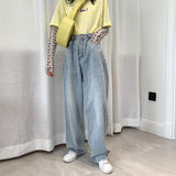 Baggy Women Jeans Streetwear Young Trend Denim Pants Boyfriend Korean Pantalon Pour Femme Clothing Mart Lion Light Blue XS 