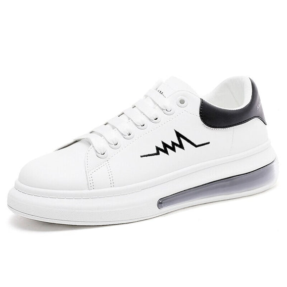 Spring and Summer White Shoes Air Cushion Version Shoes Four Seasons Height Increasing Insole Sports Casual Mart Lion White 39 