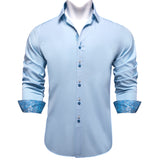 Autumn Men's Shirt Long Sleeve Cotton Paisley Button-down Collar Casual Black Shirt Mart Lion CY-2223 S 