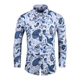 Chemise Slim Homme Men's Outfits Floral Shirt Streetwear Vintage Chinese Style Long Sleeve Dress Shirts Blouses Tops