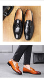 Loafers Men's Shoes PU Solid Color Casual Party Daily Crocodile Pattern Tassel Breathable Dress Shoes Mart Lion   
