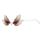 Butterfly Sunglasses Rimless Dragonfly Wing Women Vintage Clear Ocean Lens Eyewear Men Pink Shades UV400 Mart Lion 05 sunglasses China 