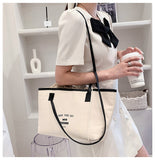  Summer Retro Simple Patchwork Handbags Strap Drawstring Casual Cotton Canvas Bag Single Shoulder Tote Bags Woman Mart Lion - Mart Lion