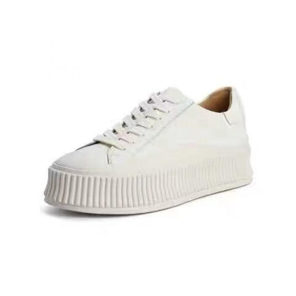  White Shoes Women Genuine Leather Platform Sneakers Autumn Female Stateboard Mart Lion - Mart Lion
