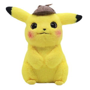 28cm Gran Detective Classic Movie Pikachu Plush Toys Anime Pokemon Game Same Paragraph Cute Stuffed Doll Kawaii Mart Lion   