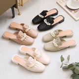  Summer Slippers Women's Casual Sandals Slip-on Outer Wear Korean Style Shoes Lazy Shoes Closed Toe Half Slippers Mart Lion - Mart Lion