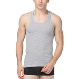 Summer Men's Vest Solid Tunic Tees Tank Tops Vest for Men T-Shirt Slim Solid Cotton Fine Rib Undershirt Sport Running Vest Mart Lion grey L 