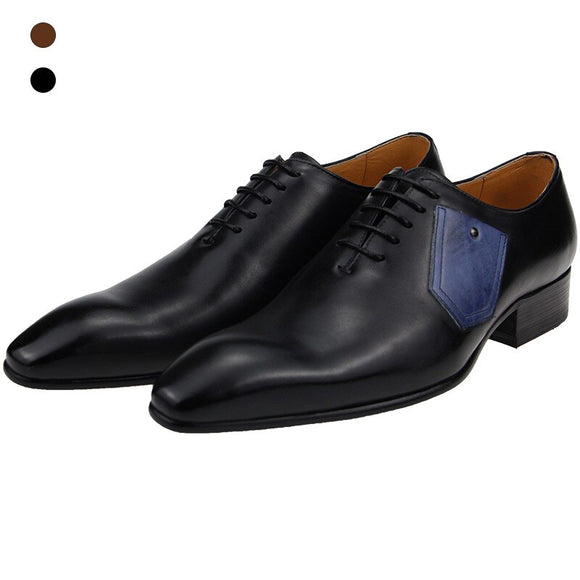 Luxury Mens Wedding Designer Formal Black Coffee Oxfords Pointed Toe Lace-up Spring and Autumn pocket design Workplace business  MartLion