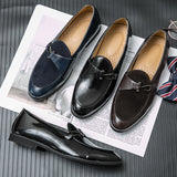 Men's Loafers Shoes Dress Slip-on Buckle Decoration Style Vintage Casual Retro Mart Lion   