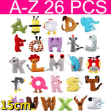 13pcs/set English Letters Alphabet Lore Plush Anime Doll Kawaii Stuffed Toys Kids Enlightenment Montessori Mart Lion A-Z 26PCS 15CM  