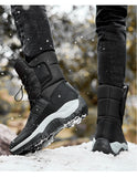 Warm Plush Snow Boots Men's Lace Up Casual High Top Waterproof Winter Anti-Slip Ankle Army Work Mart Lion   