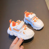 Children Casual Sport Shoes Girls Boys Wear-resistant Running Sneakers Kids Lacing Anti-slip Breathable Footwear Mart Lion orange 22 