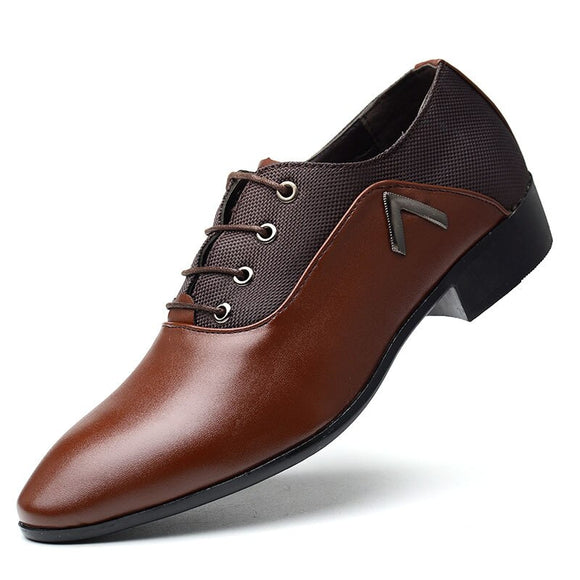  Men's leather shoes dress all-match casual shock-absorbing wear-resistant oversized Mart Lion - Mart Lion