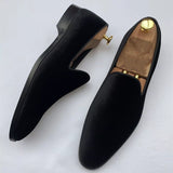  Men Loafers Shoes Suede Low-heeled Solid Color Casual Retro Wear Everyday All-match Classic Mart Lion - Mart Lion