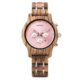 Women Men Wooden Watches Top Ladies Casual Quartz Watch Stainless Steel Band Wristwatch Relógio Mart Lion SKU03Pink  