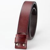 Cowskin Cow Real Genuine Leather Belt No Buckle for Smooth Buckle Cowboy 5 Colors Belts Body Without Buckle for Men's Accessories Mart Lion Red-brown China 100cm