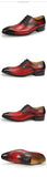 Pointed Dress Shoes for Men's printing classic style Brogue Footwear Lace-Up Red Leather Luxury Breathable Mart Lion   