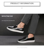 New Loafers Men Shoes PU Solid Color Classic Moccasin Man Business Casual Party Outdoor Retro Tassel Fashion Casual Shoes CP094 - MartLion
