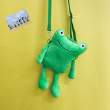 Plush Cute Frog Small Bag Female Girl Mobile Phone Bag Shoulder Messenger Bag Mart Lion Light green  