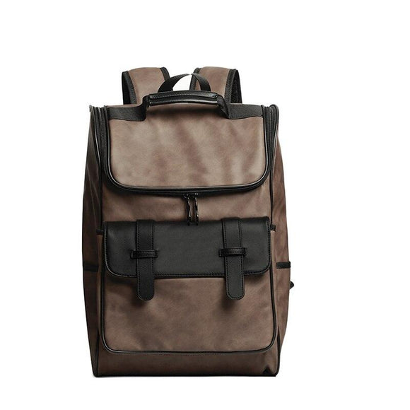  Retro Leather Backpack Men's Backpacks Waterproof Travel Backpack High Capacity 15.5 Inch Laptop Bags Schoolbag Mart Lion - Mart Lion