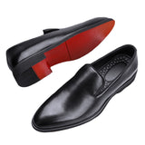 Red Sole Loafers Men's Shoes PU Solid Color Casual Party Daily Versatile Simple Lightweight Classic Dress Mart Lion 21109-3-Black 38 