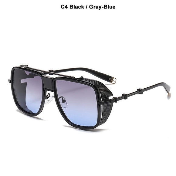 Cool Luxury SteamPunk Style Side Shield Sunglasses Men's Women Vintage Brand Design Shades 717 Mart Lion C4 UV400 