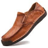 Casual Men's Shoes Genuine Leather Handmade Loafers Moccasins Slip on Driving - Mart Lion