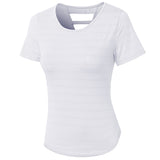 Gym Top Women Quick Dry Shirts Short sleeve Outdoor Running Sport Shirt Fitness Clothing Women Top Mart Lion White S 