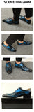 Dress wedding shoes men's Vintage Classic gentleman Breathable Blue black Work Formal wear Social zapato Mart Lion   